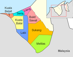 Kuala Belait is in red.