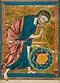 Dieu géomètre, Bible moralisée de Vienne 2554, f.1v.