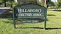 Hillsboro Cemetery Association sign.