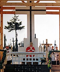 Visita del papa Juan Pablo II a la colina en 1993.