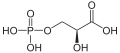 Deutsch: Struktur von L-3-Phosphoglycerinsäure English: Structure of L-3-phosphoglyceric acid