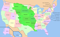 Image 2The modern United States, with Louisiana Purchase overlay (in green) (from History of Oklahoma)