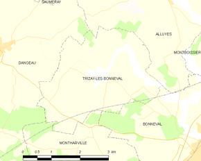 Poziția localității Trizay-lès-Bonneval