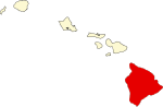 State map highlighting Hawaii County