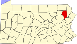 Karte von Lackawanna County innerhalb von Pennsylvania