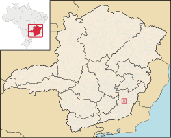 Localização de Cajuri em Minas Gerais