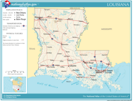 Kaart van State of Louisiana État de Louisiane