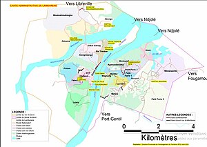 Localisation des quartiers de Lambaréné