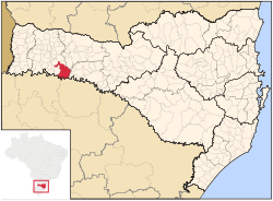 Localização de Chapecó em Santa Catarina