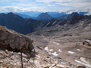 Trail up to the top and view to mountains in the South, photo with Hochwanner