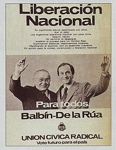 Campaña electoral de la fórmula Balbín-De la Rúa