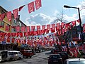 Flags of political parties before the Turkish municipal elections