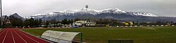 The massif of Pollino seen from Mimmo Rende Stadium