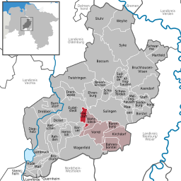 Läget för kommunen Freistatt i Landkreis Diepholz