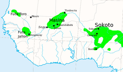 Những nhà nước thánh chiến Fulani ở Tây Phi, k. 1830.