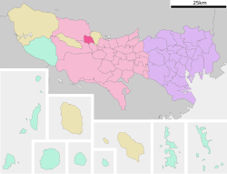 Location of Hamura in Tokyo Prefecture