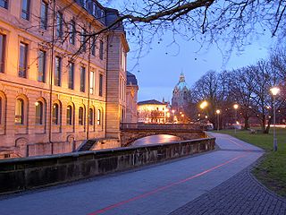 Leine river in Hannover, Germany