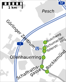 Map of the expansion to mengenich