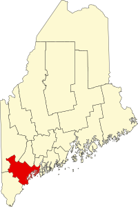 Locatie van Cumberland County in Maine