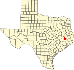 Karte von San Jacinto County innerhalb von Texas