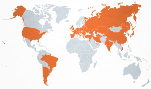 Map of countries visited by Serzh Sargsyan from 2008 to 2018.png