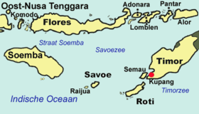 La mer de Savu avec l'île d'Alor au nord-est