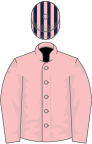 Pink, dark blue and pink striped cap
