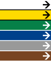 Schema di montaggio dei diversi colori di fondo per una medesima direzione