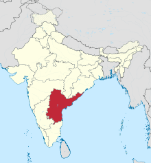 Ligging van Andhra Pradesh in Indië