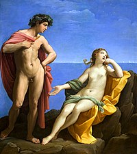 Bacchus and Ariadne by Guido Reni (1620). Bacchus traditionally wears orange in mythological paintings.