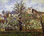 Printemps, pruniers en fleurs, Pontoise, Camille Pissarro