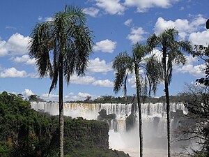 Vista parcial de las cataratas del Iguazú, en el extremo noroeste de la Provincia de Misiones.