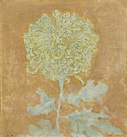 Chrysanthemum label QS:Len,"Chrysanthemum" label QS:Lpl,"Chryzamnema" 1906. oil on canvas medium QS:P186,Q296955;P186,Q12321255,P518,Q861259 . 41.5 × 38.5 cm (16.3 × 15.1 in). Cleveland, Cleveland Museum of Art.