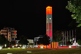 Clock Tower at night in bright red (49426683006).jpg