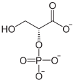 Deutsch: Struktur von D-2-Phosphoglycerat English: Structure of D-2-phosphoglycerate