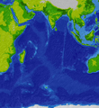 Indian Ocean topographic/bathymetric map