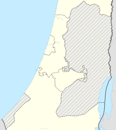 Mapa konturowa Dystryktu Centralnego, w centrum znajduje się punkt z opisem „Be’er Ja’akow”