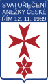 Logo s křižovnickým motivem vytvořené při příležitosti svatořečení Anežky České