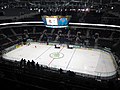 Die Minsk-Arena vor dem Spiel USA gegen Lettland bei der Eishockey-Weltmeisterschaft 2014 am 15. Mai.