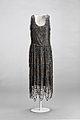 A 1920s Vionnet evening dress, black with beading