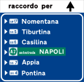 Cartello di itinerario a 600 m (per uscite terminali)