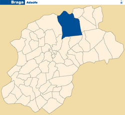 Location in the municipality of Braga