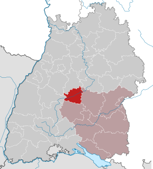 Li position de Subdistrict Tübingen in Baden-Württemberg