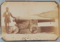 Captured guns in Rangoon, Burma during the Second Anglo-Burmese War, by John McCosh, 1852.jpg