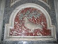 The Dove of Peace showing the different coloured marbles used to decorate the piers.