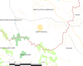 Mapa obce Saint-Fargeol