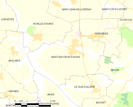 Mapa obce Saint-Sauveur-d’Aunis