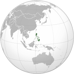 Vị trí của Philippines (xanh đậm) trên thế giới