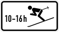 Zusatzzeichen 1040-10 Wintersport erlaubt, zeit­lich beschränkt (10 – 16 h)