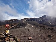 昭和噴火口付近からの十勝岳